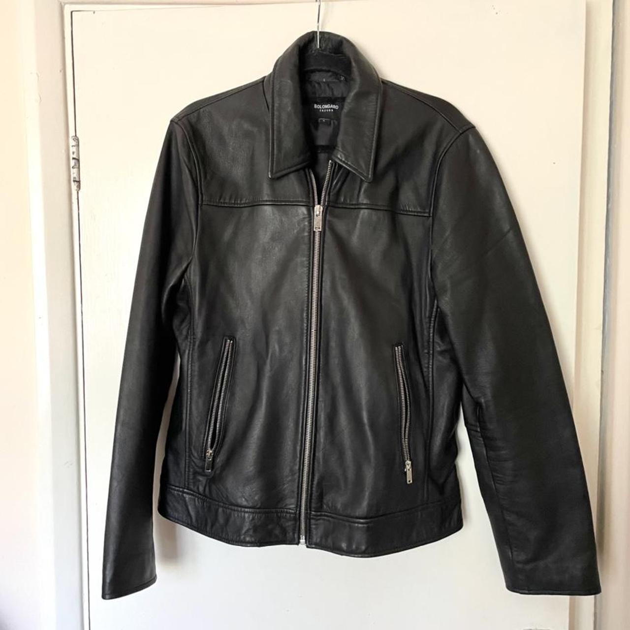 BOLONGARO TREVOR Mens Black Leather Jacket Size L... - Depop