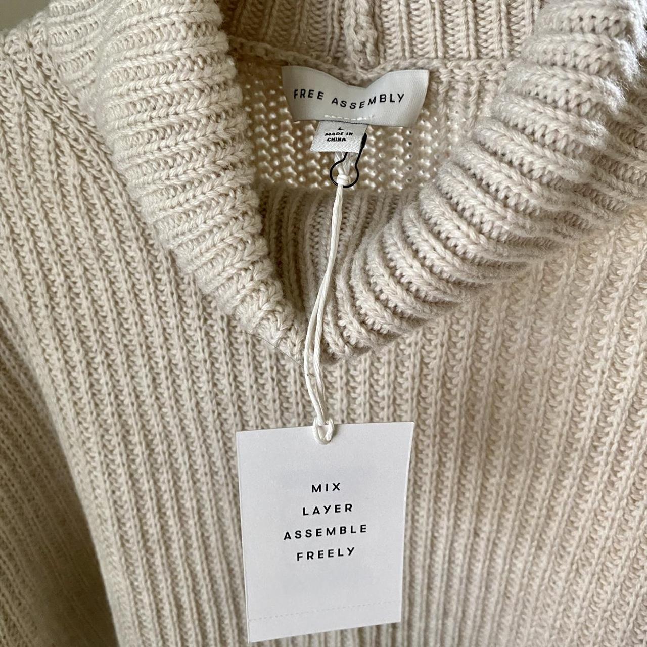 Product Image 2 - Cream wool turtleneck pleat sweater