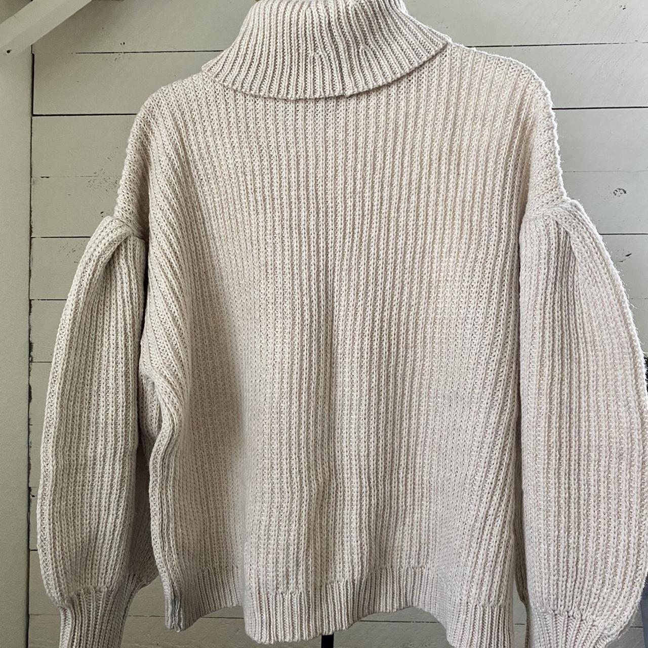 Product Image 3 - Cream wool turtleneck pleat sweater