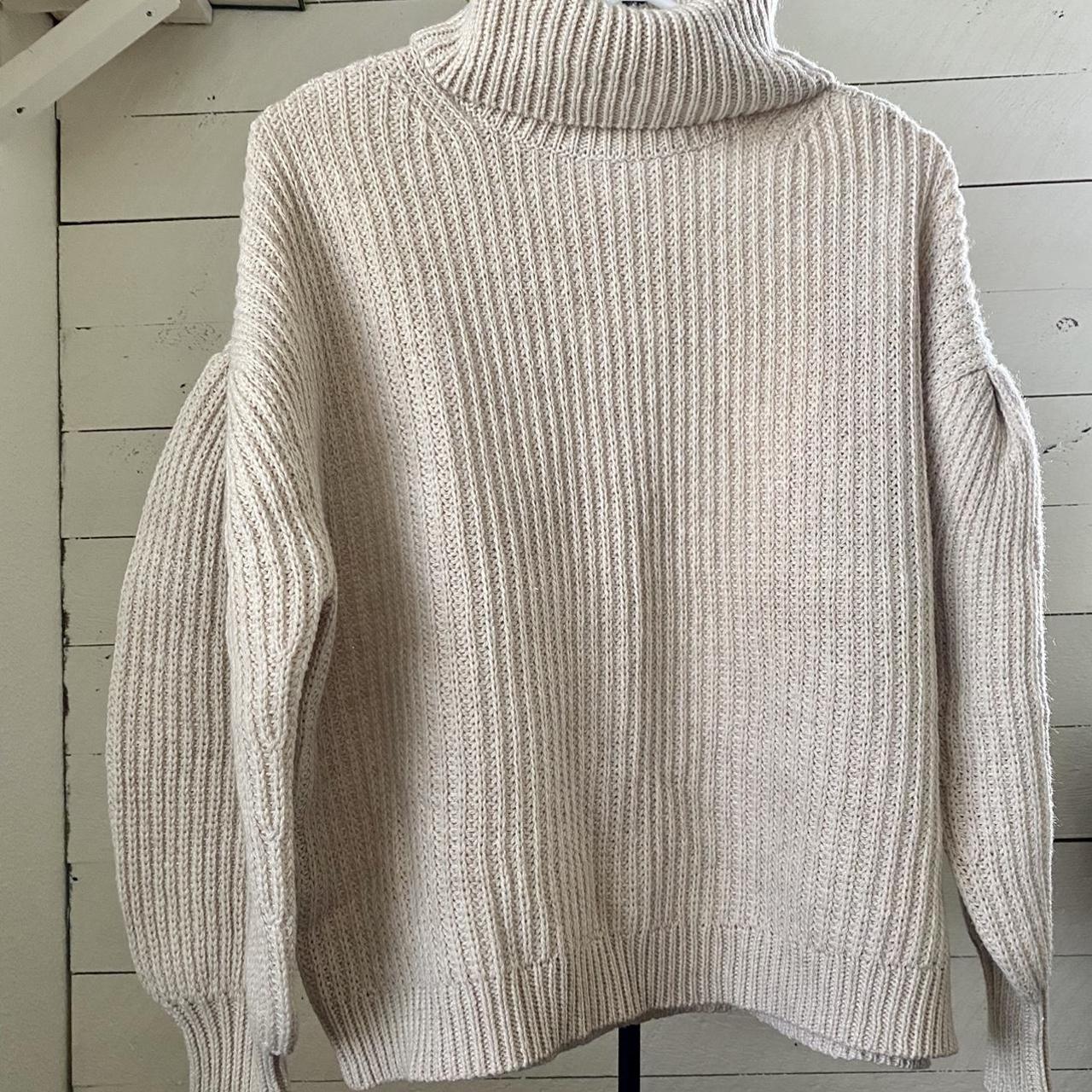 Product Image 4 - Cream wool turtleneck pleat sweater