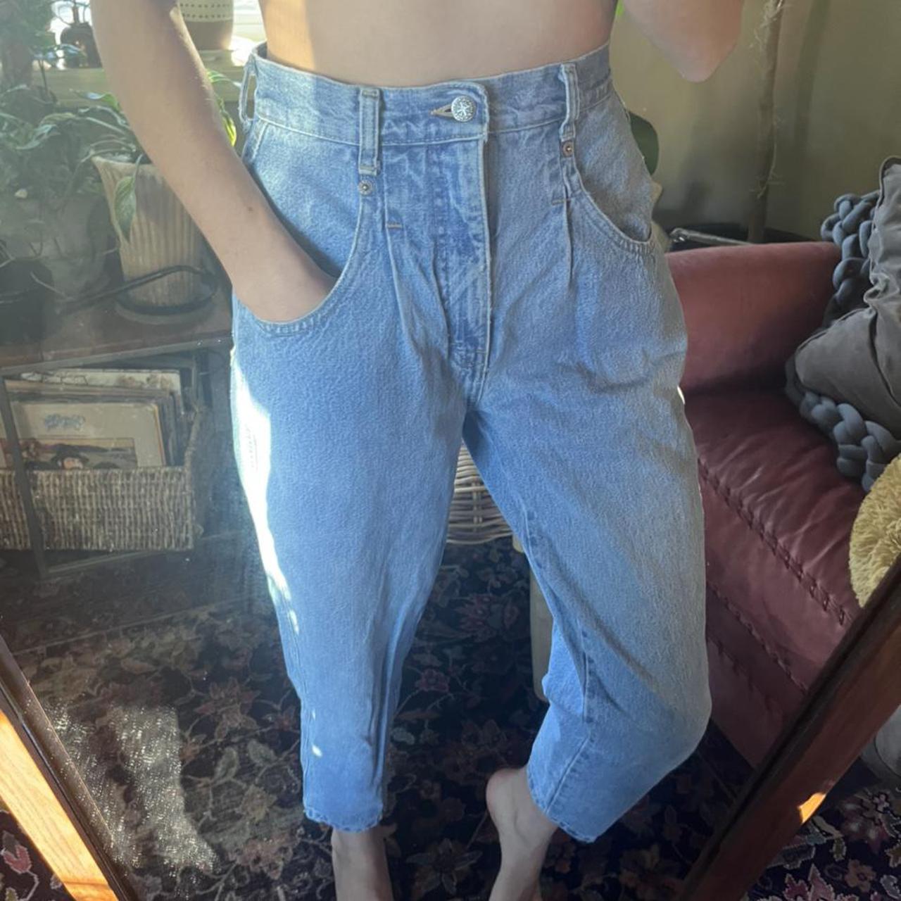 Front pleated mom jeans. Fit well in the waist! From... - Depop