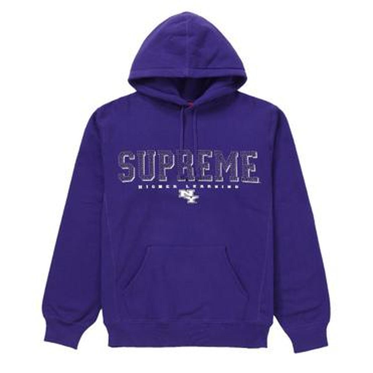 Purple hot sale supreme sweatshirt