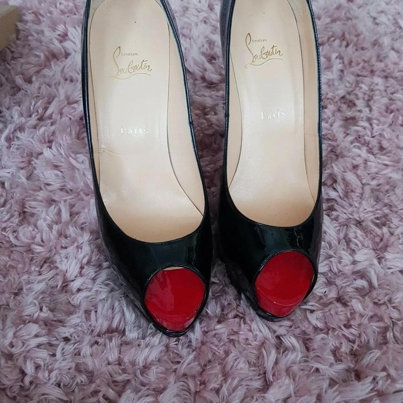 Christian louboutin Palais Royal peep toe patent... - Depop