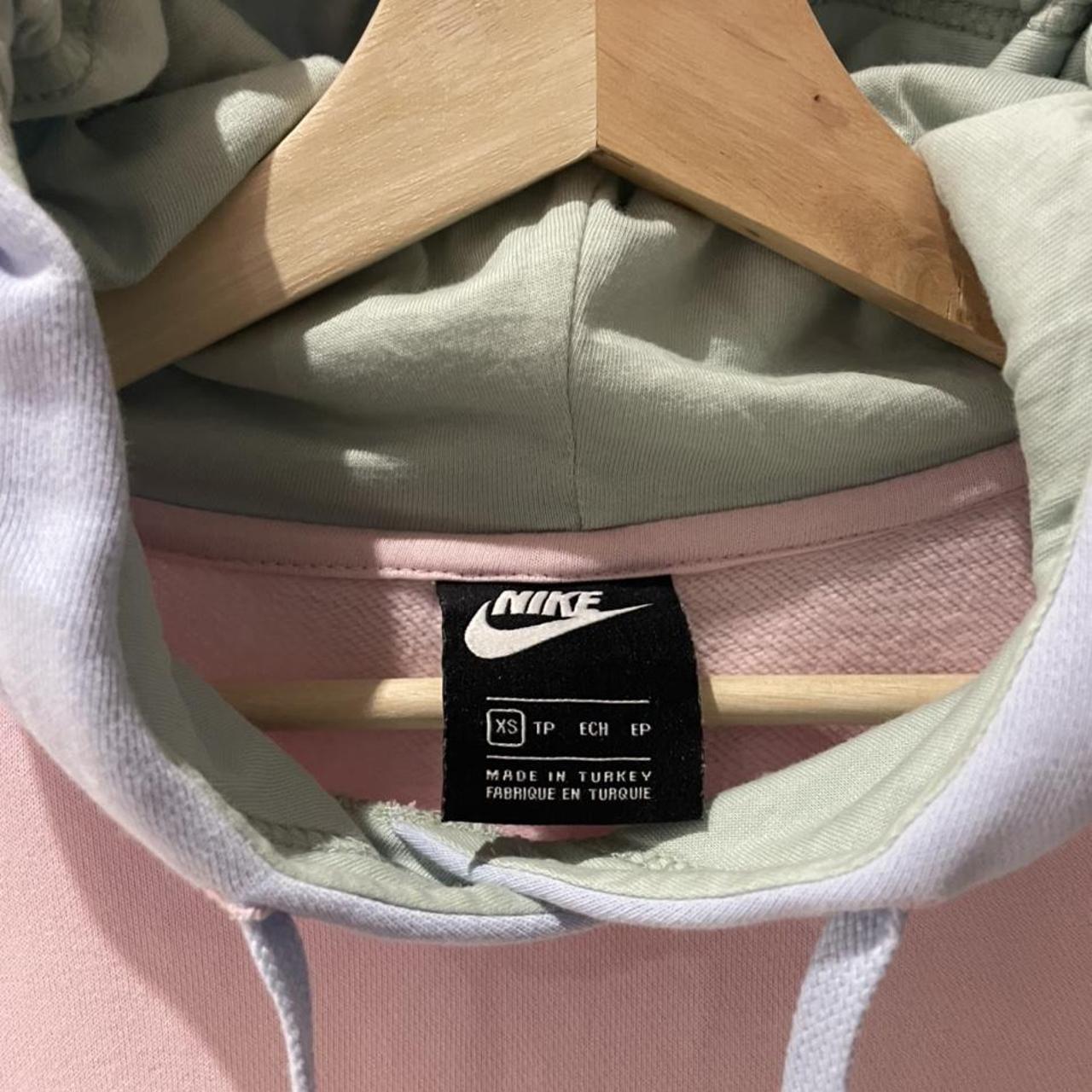 nike mini metallic swoosh oversized colour block hoodie in multi