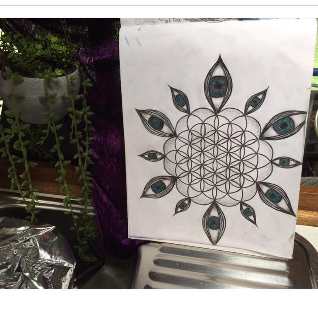 Selling prints of my art work geometric flower of... Depop