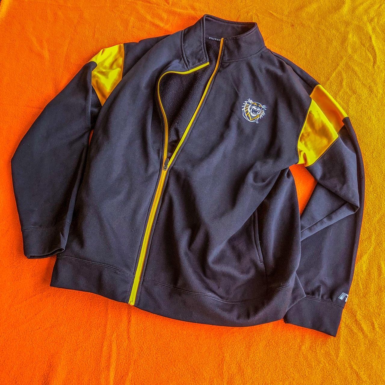 Men’s Sports Jacket Russel black and yellow sports... - Depop