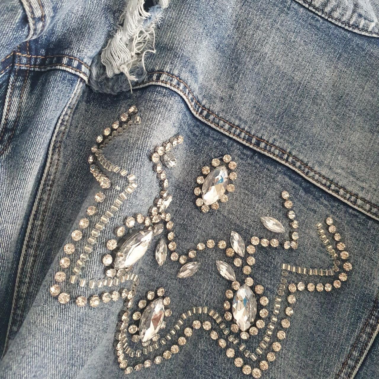 Glamorous Women's Blue and Silver Jacket | Depop