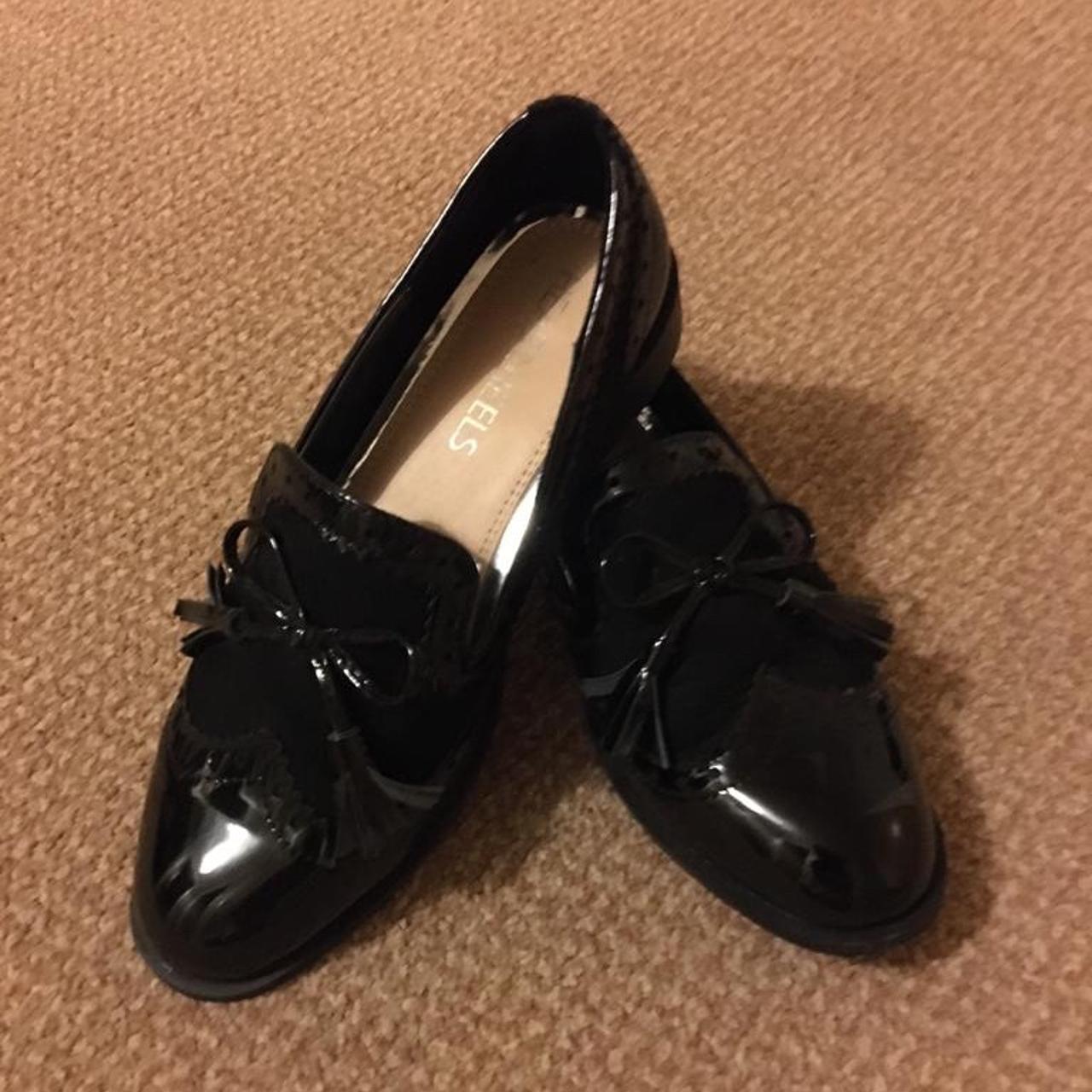 Head over heels by Dune. Black brogues. patent... - Depop