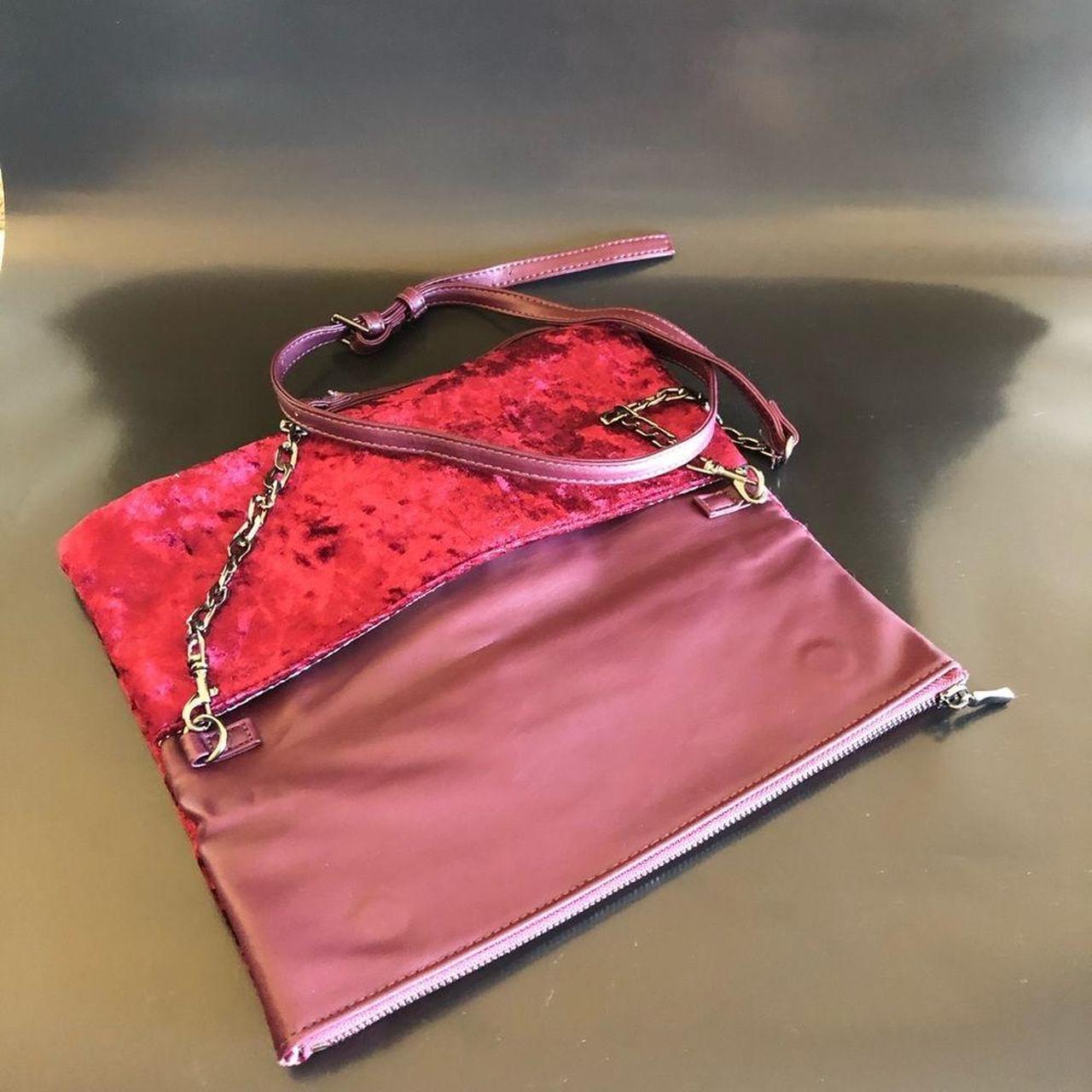 This beautiful velvet and vegan leather bag by Sole... - Depop
