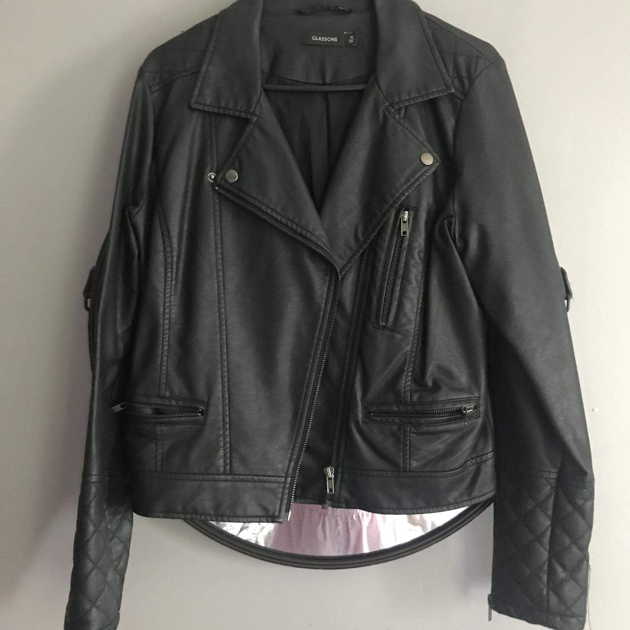 glassons black leather blazer