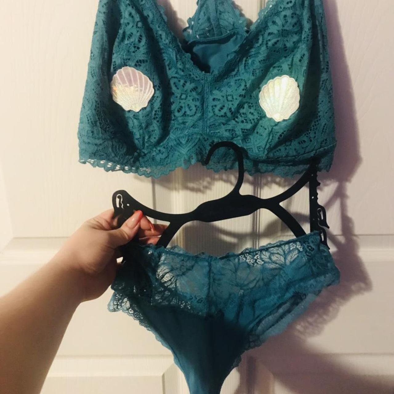 Plus size teal Auden(target brand) lingerie matching