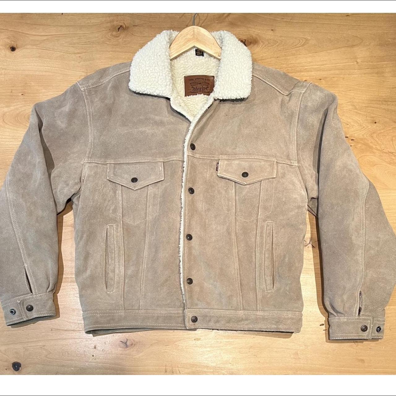 Levi's trucker sherpa camel suede clearance jacket