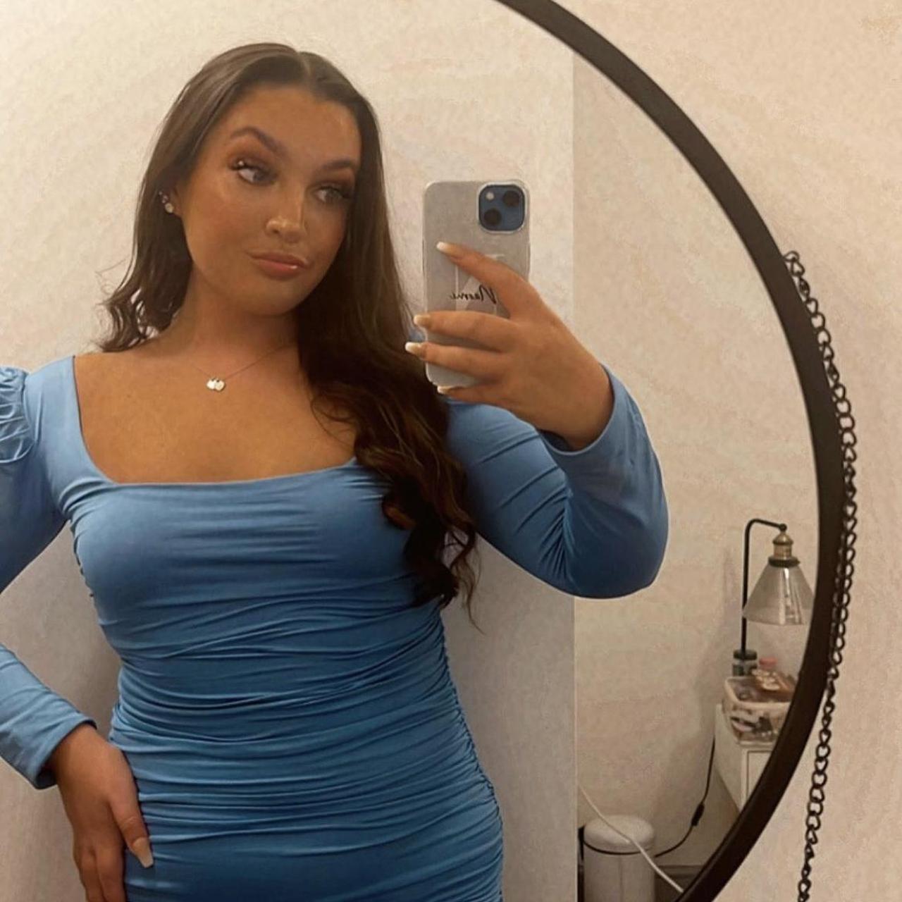 Oh Polly Baby Blue Long Sleeve Puff Sleeve Dress💙... Depop