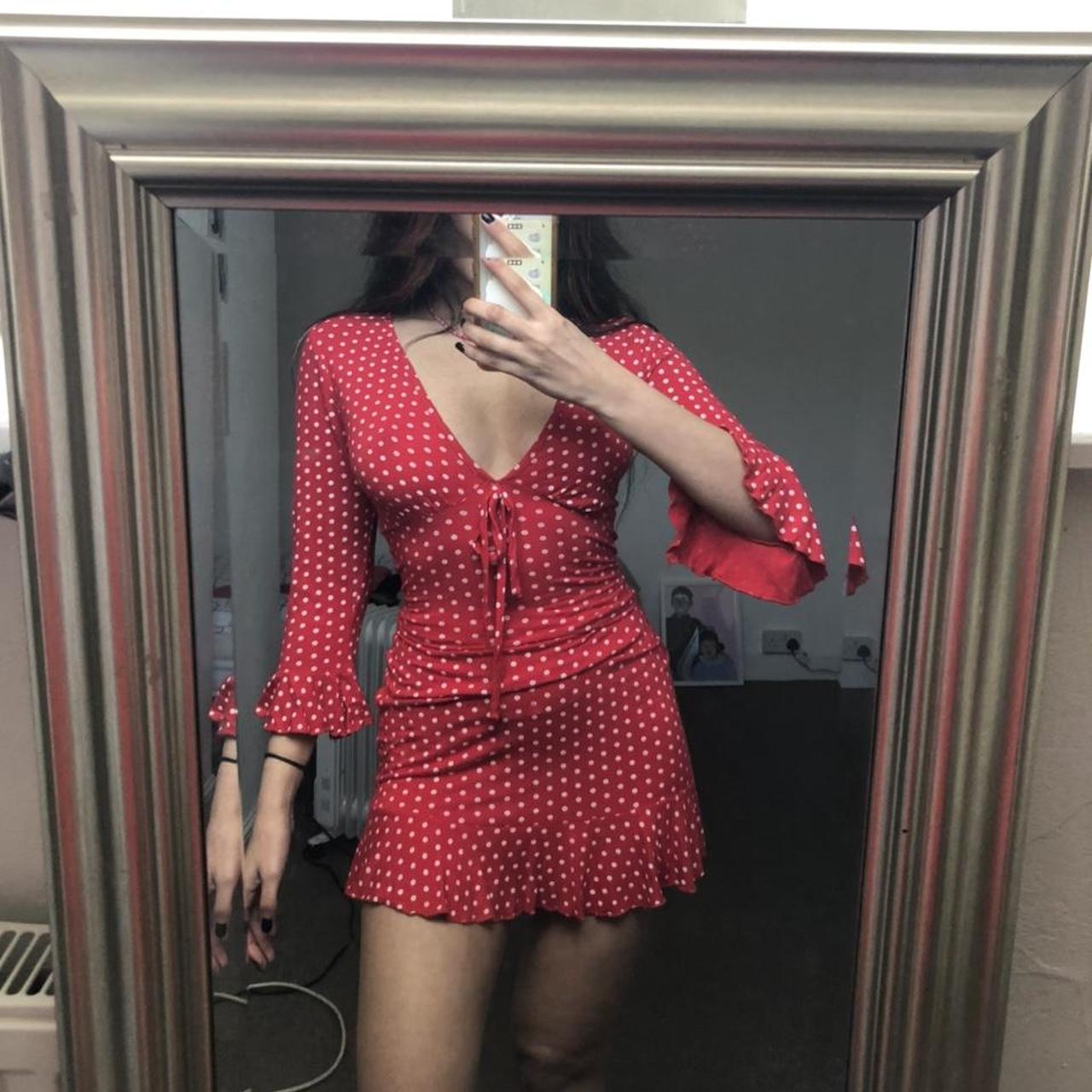 Red polka dot tea dress from missguided Size 6