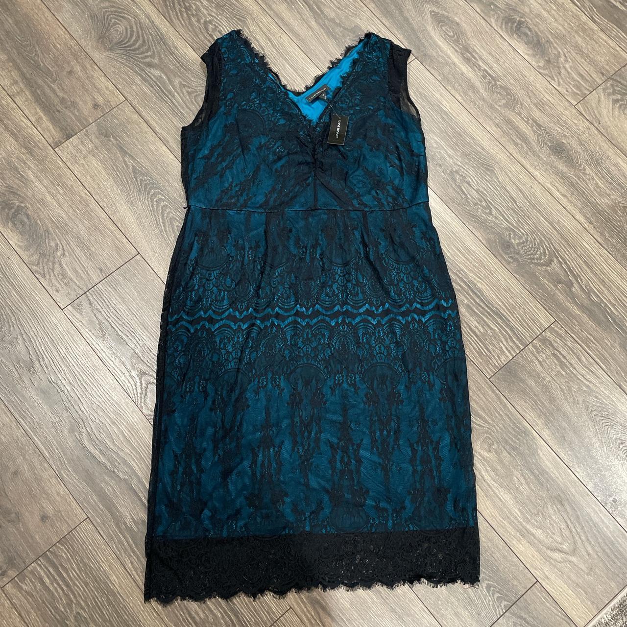 Lacy Lane Bryant dress size 22. Black lace over a. Depop