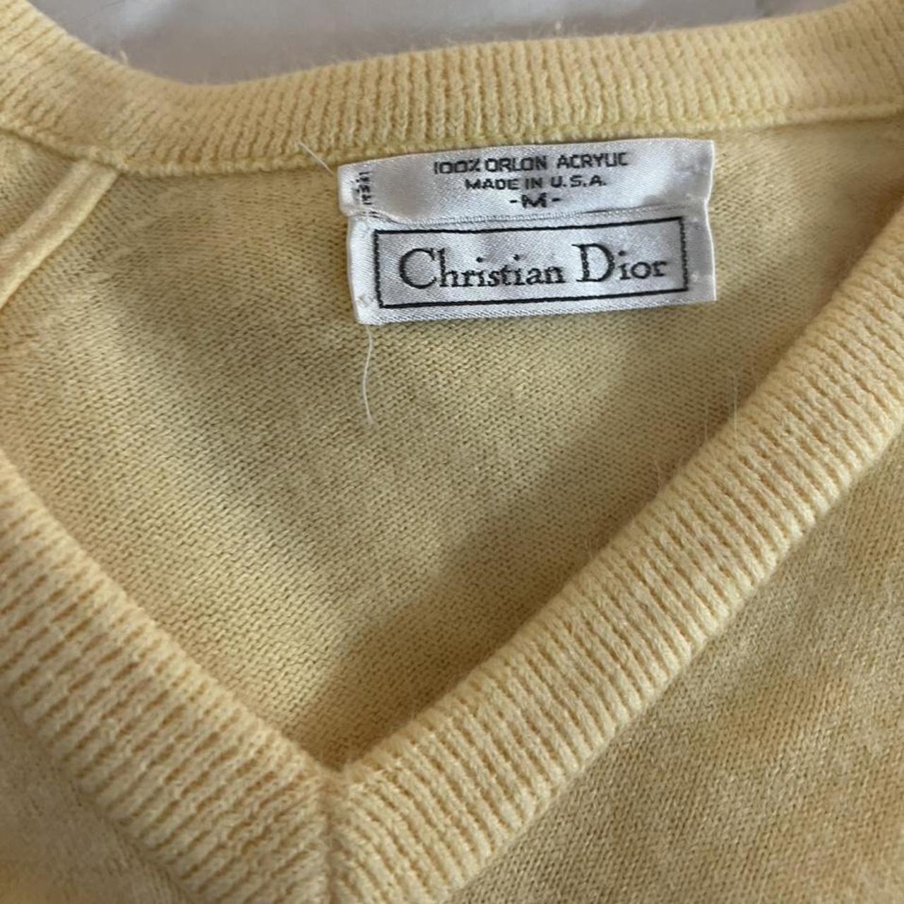 Dior Women's Yellow Jumper Depop
