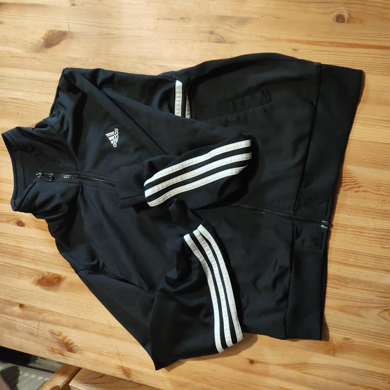 Vintage Adidas Tracksuit Top Size Small Black This... - Depop