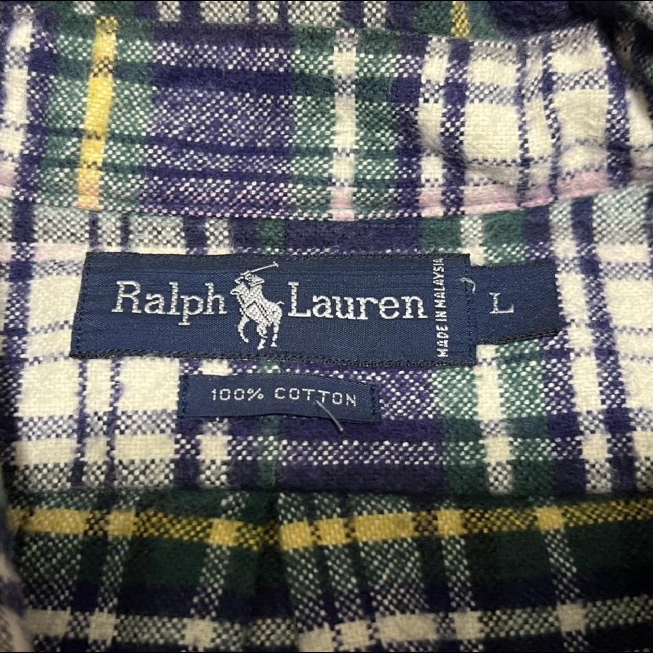 Vintage Ralph Lauren Plaid Flannel Size L Pre owned... - Depop