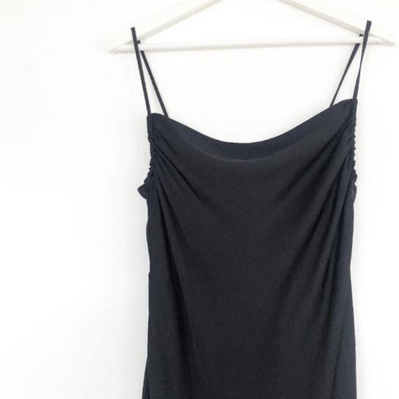 Zara black satin slip dress with cowl neck, low... - Depop