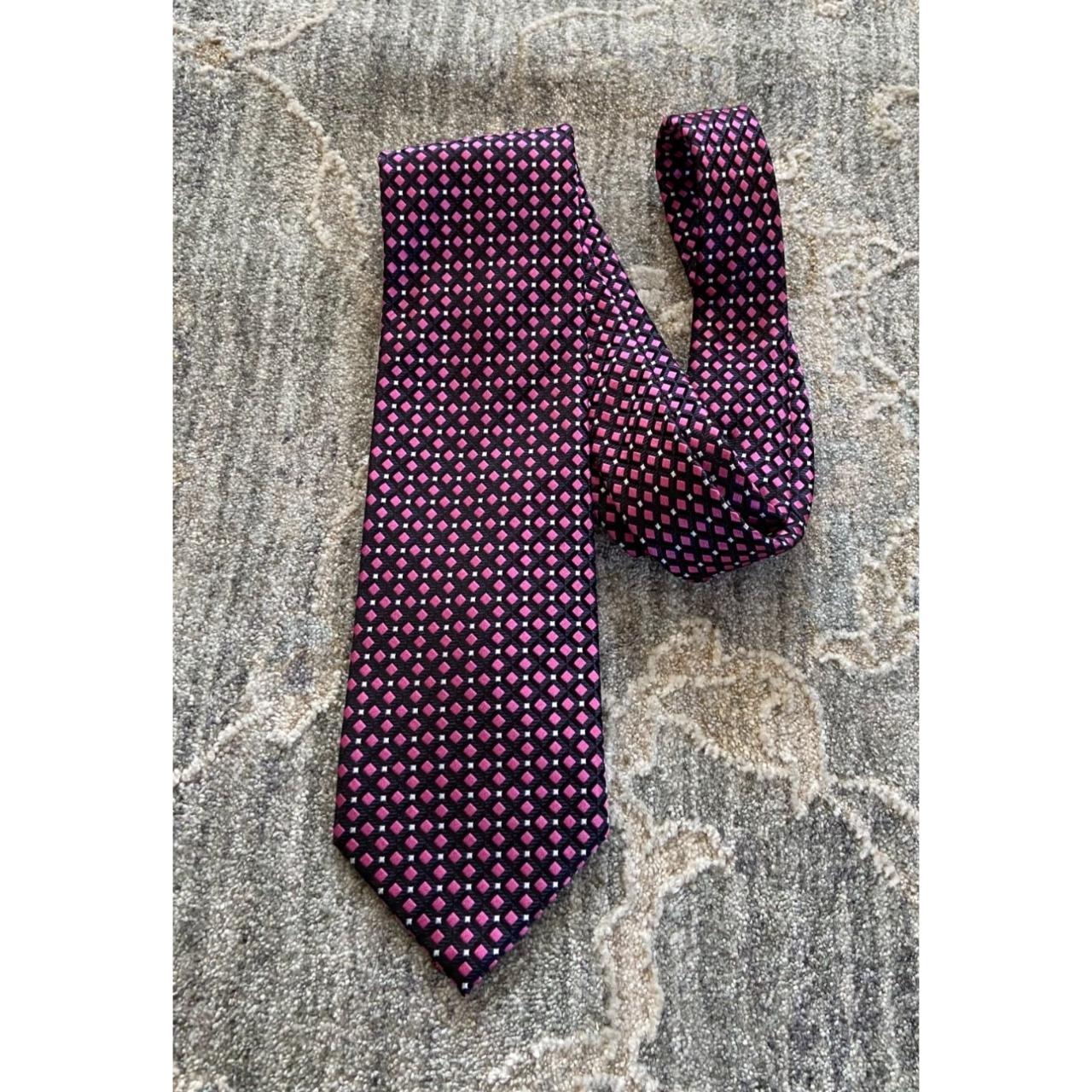 Countess Mara Black and Pink Necktie - Depop