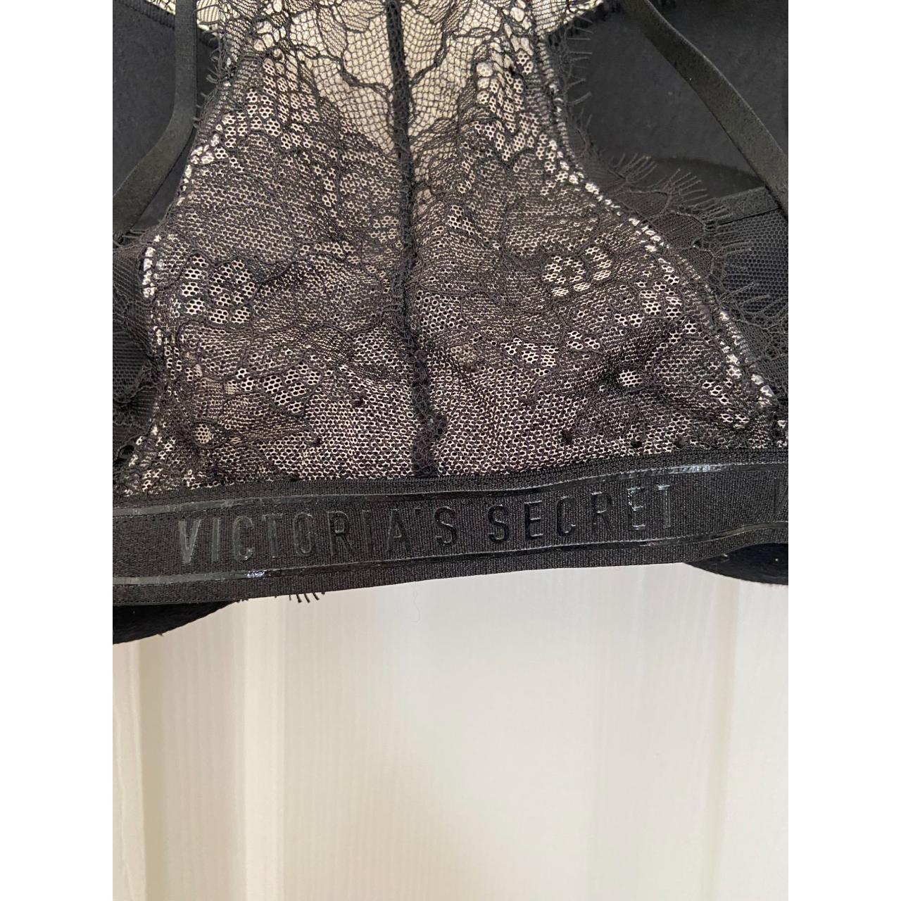 Black Lace Victoria Secret Bra Size D Very Depop