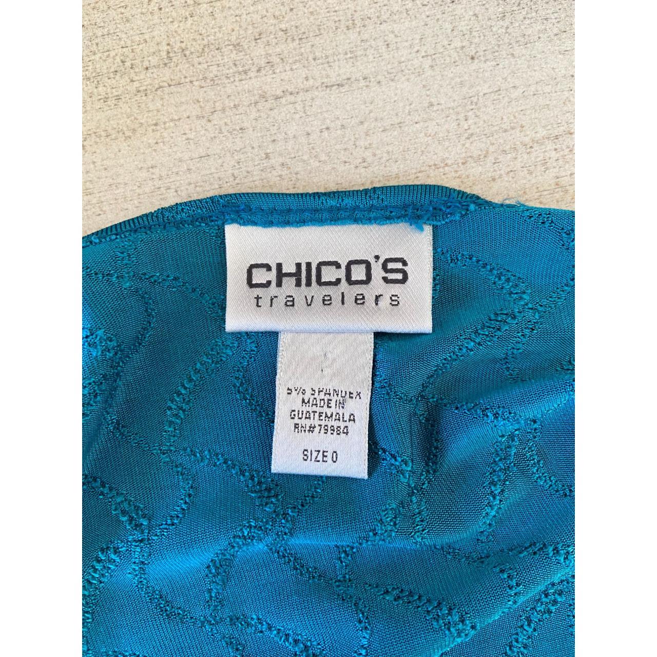 Chico's Travelers Turquoise wrap shirt (Size 0) - Depop