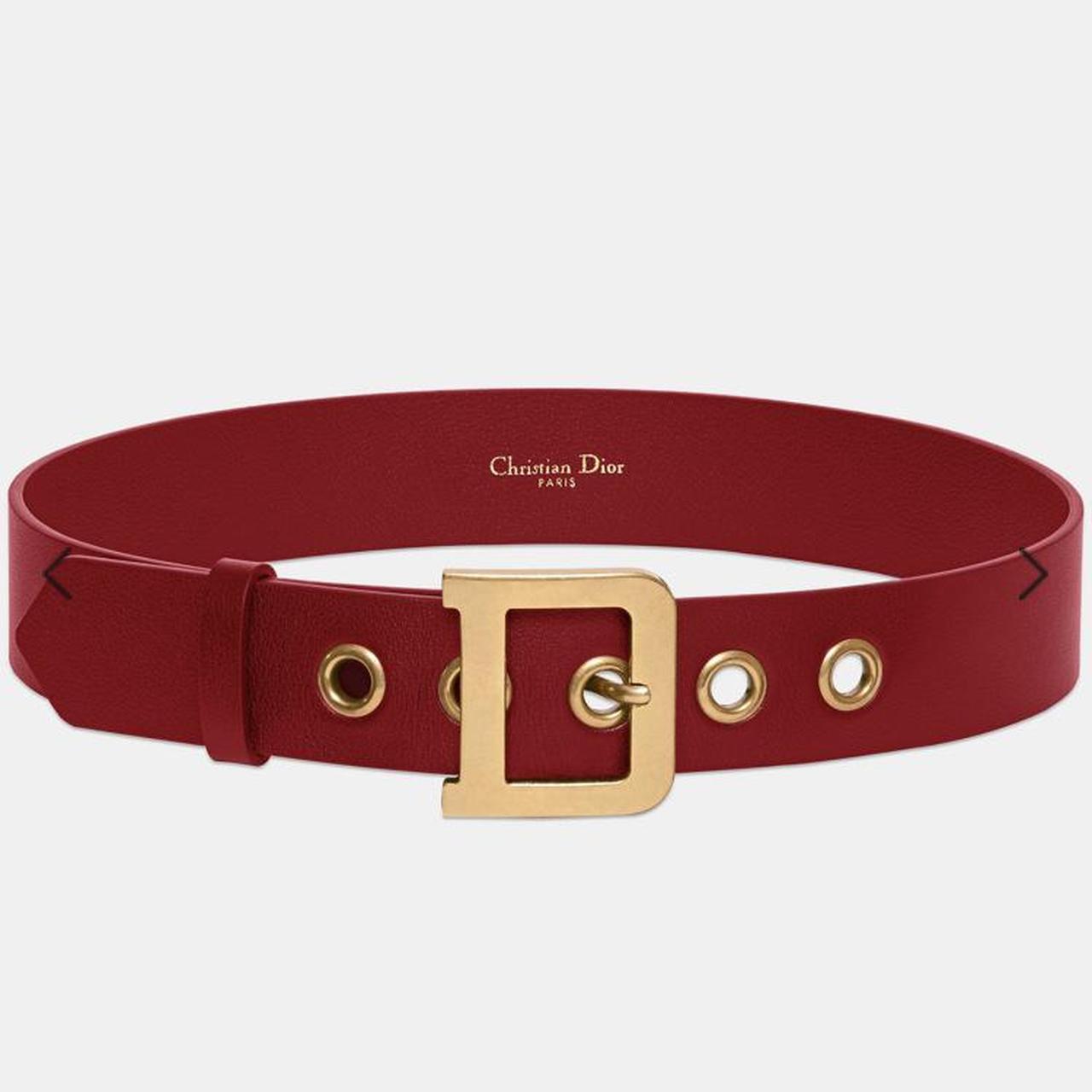 Red Dior Leather Belt