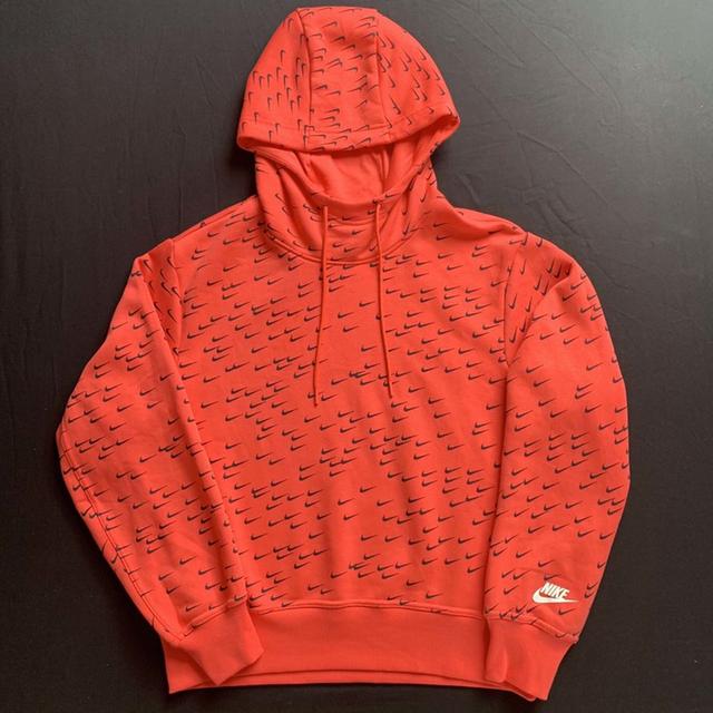 Red nike hoodie with swoosh all over new arrivals