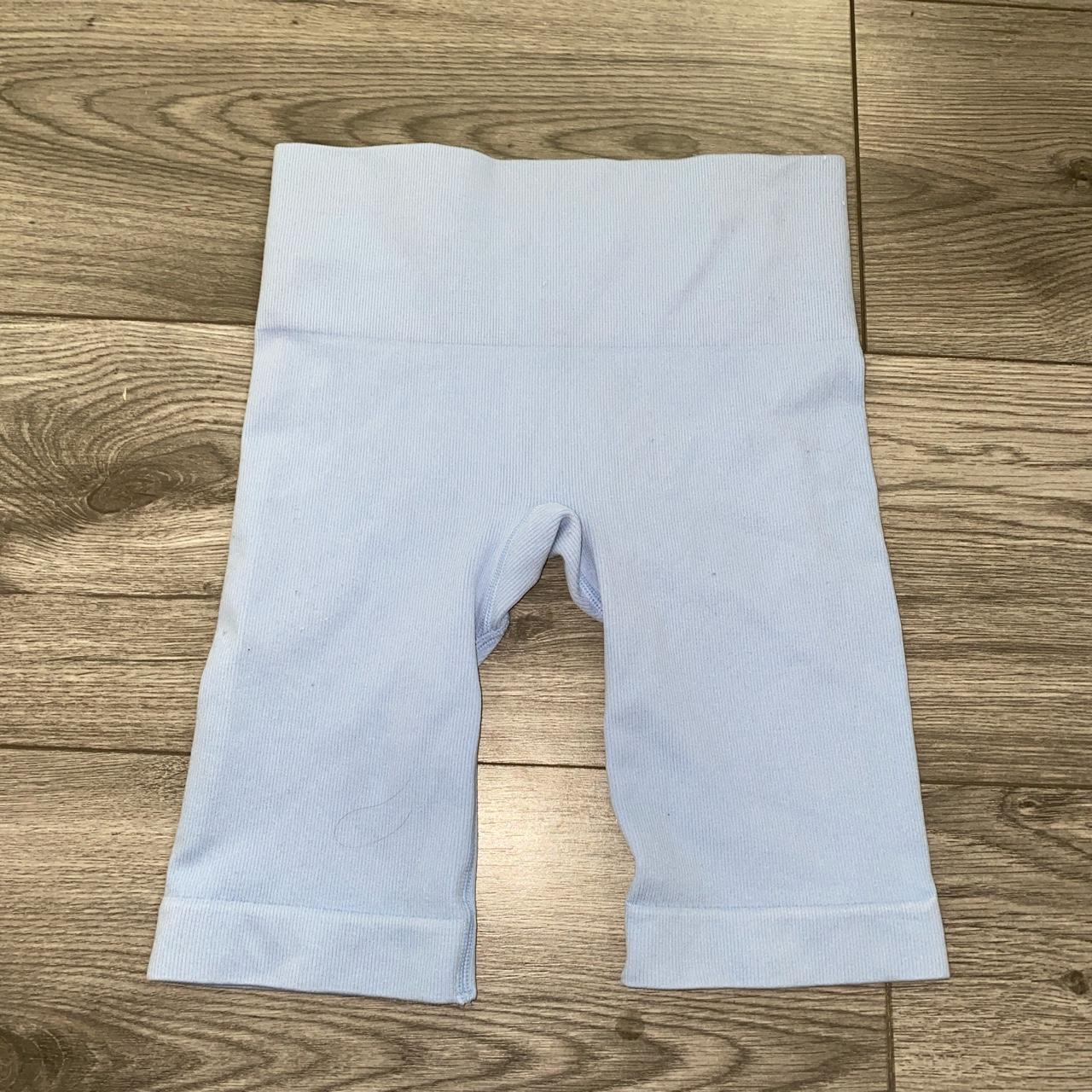 Primark Light blue seamless shorts. No longer sold... - Depop