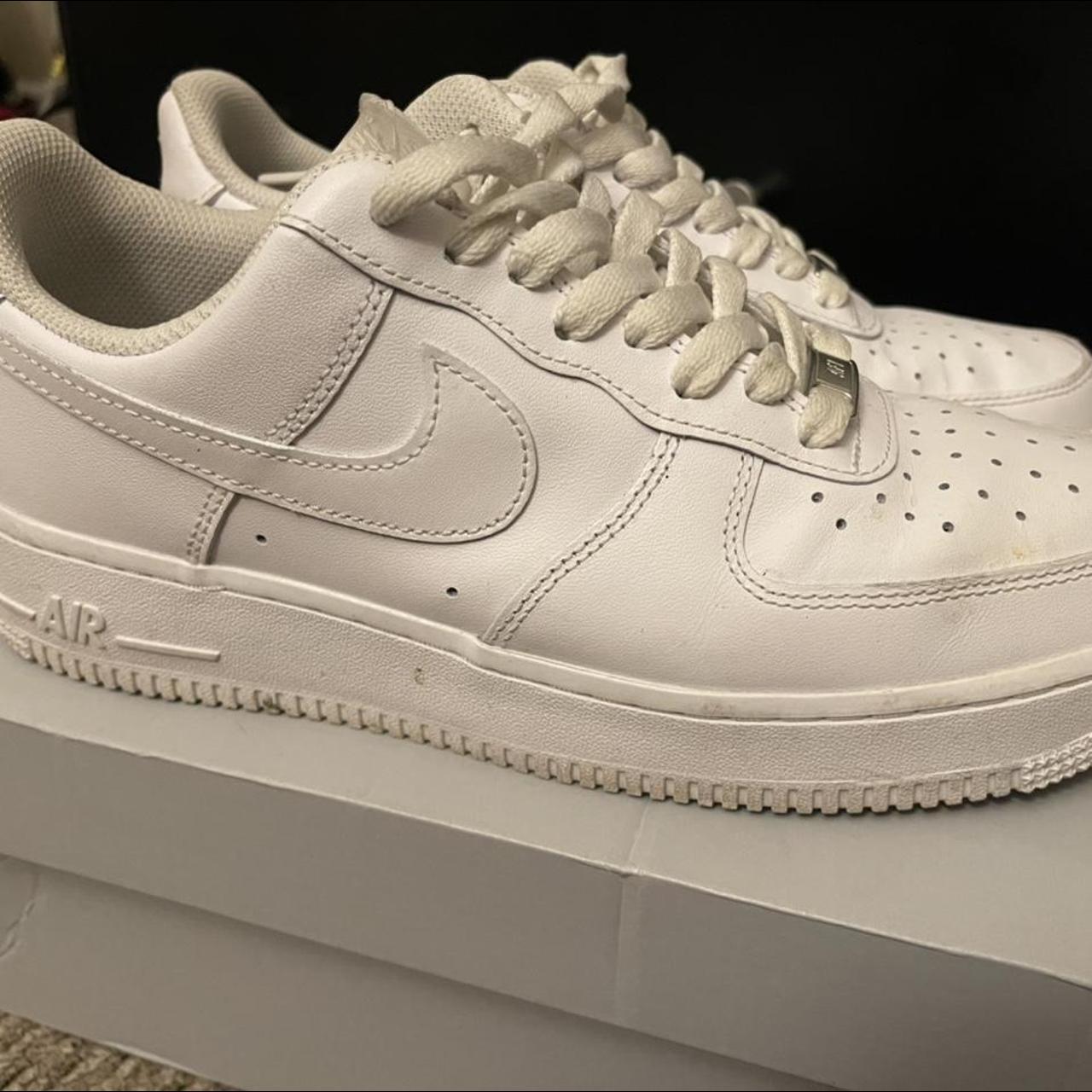 White Nike Air Force 1 US Womens 9 Creased Box... - Depop