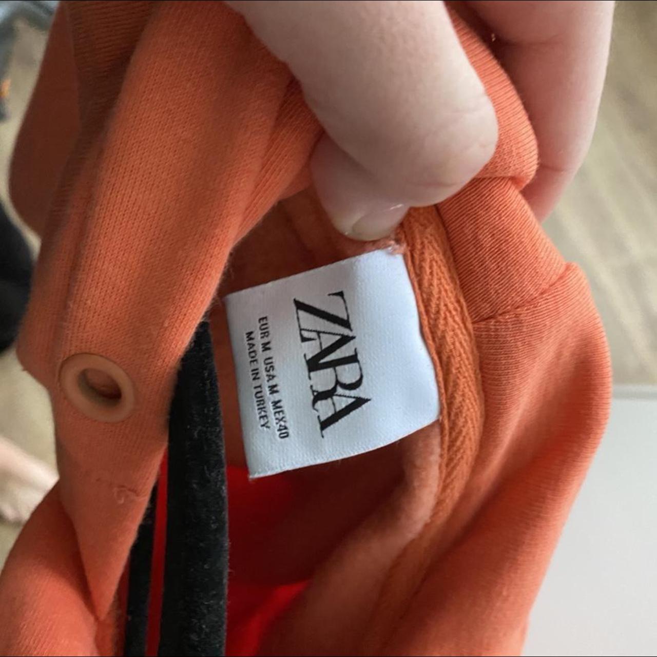 Zara Men's Orange Hoodie Depop