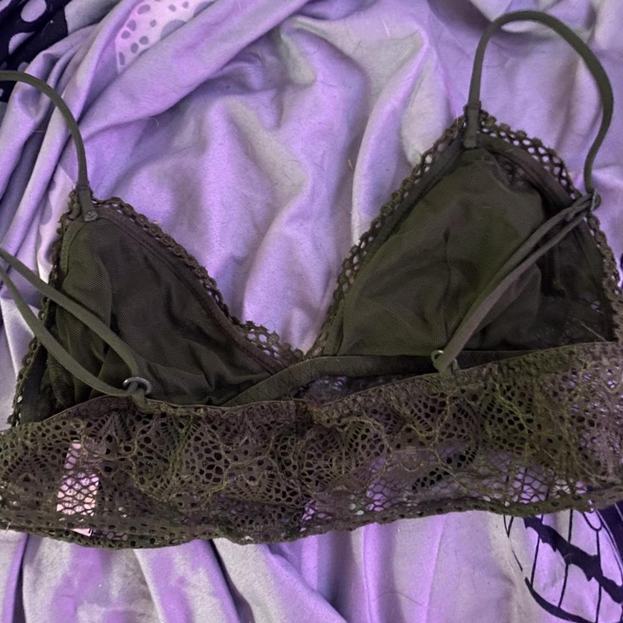 Olive green, velvet bralette from Victorias Secret - Depop