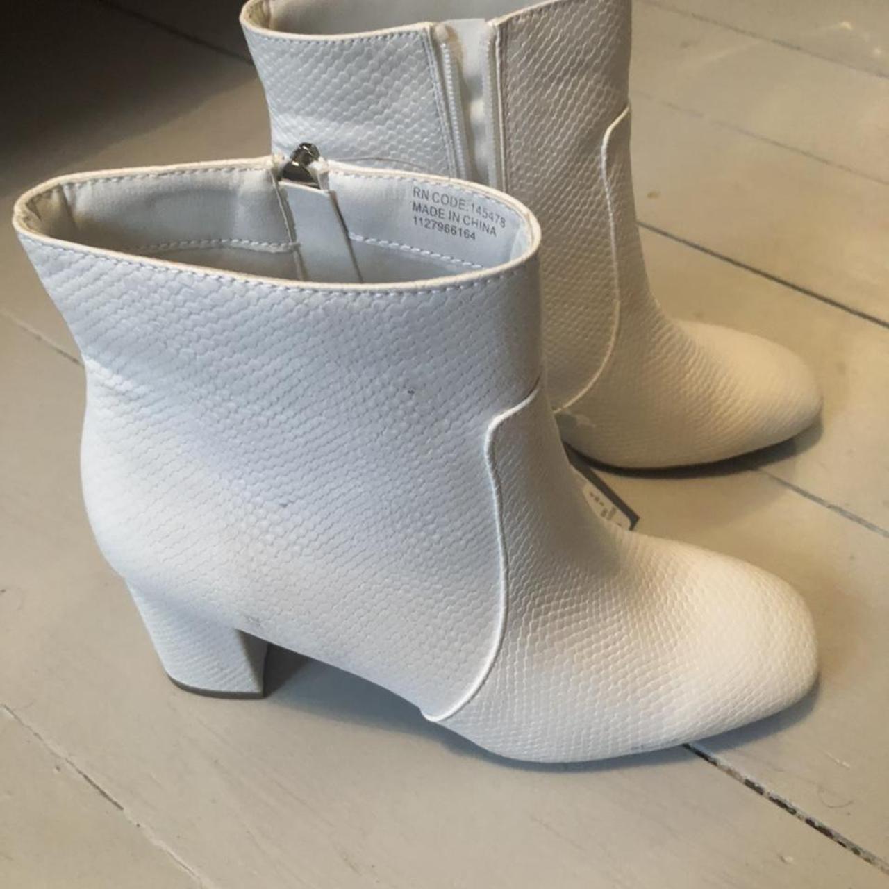 Primark Penney s white faux leather ankle boots. Depop