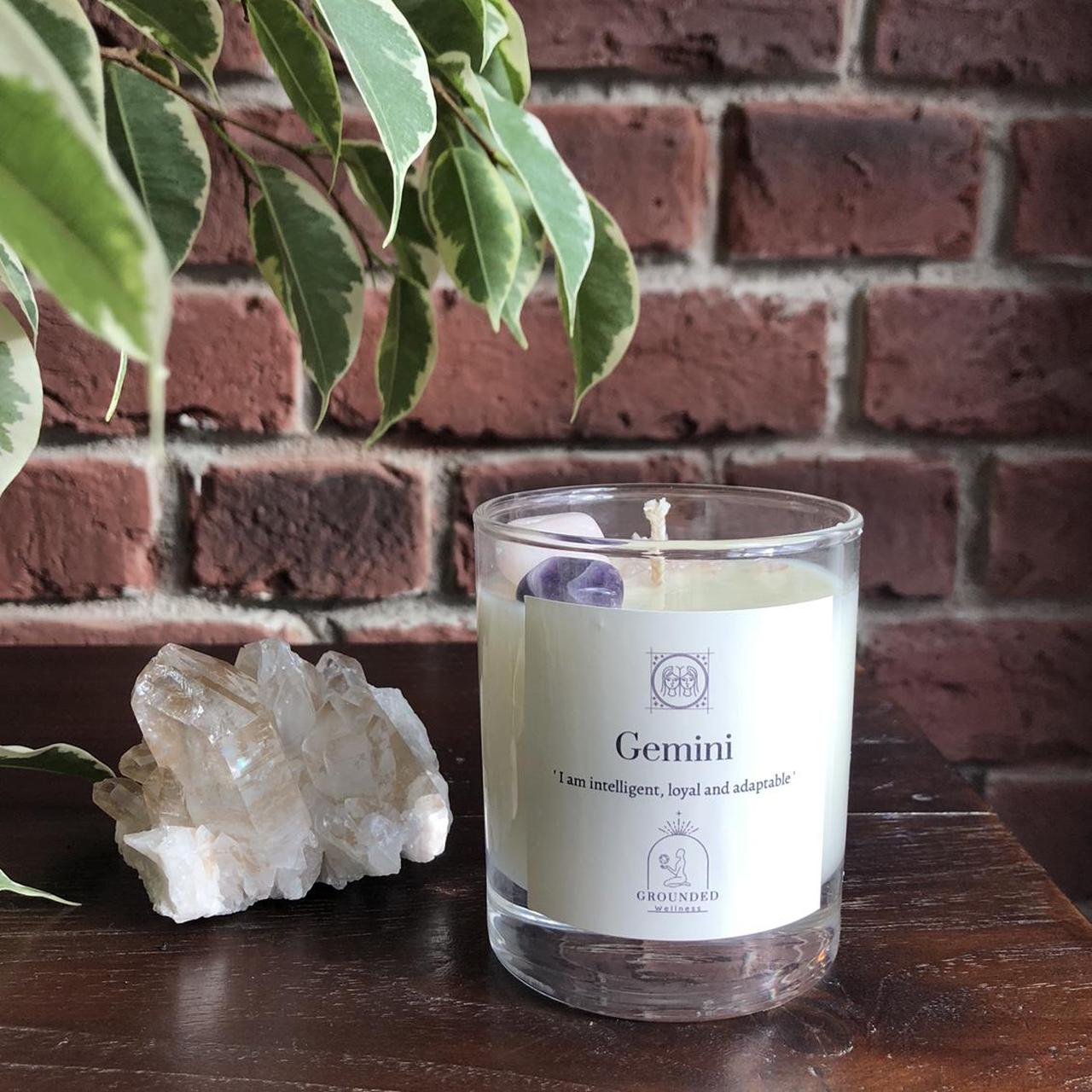 Gemini star sign crystal candle Soy wax... Depop