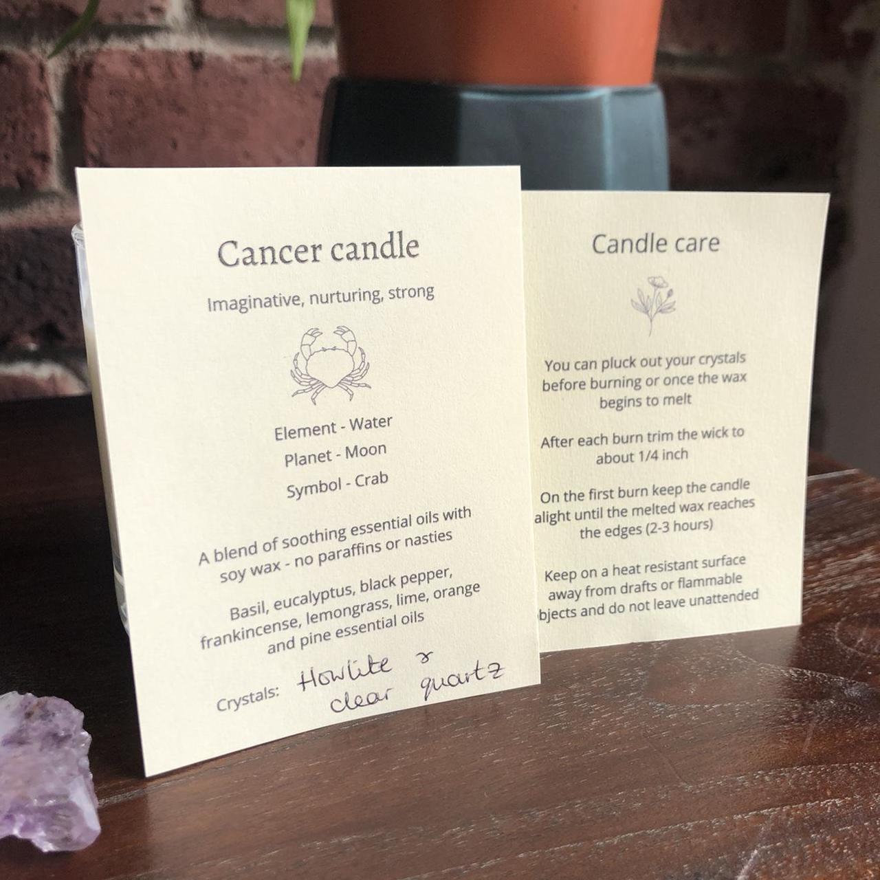 Cancer star sign crystal candle Soy wax... Depop