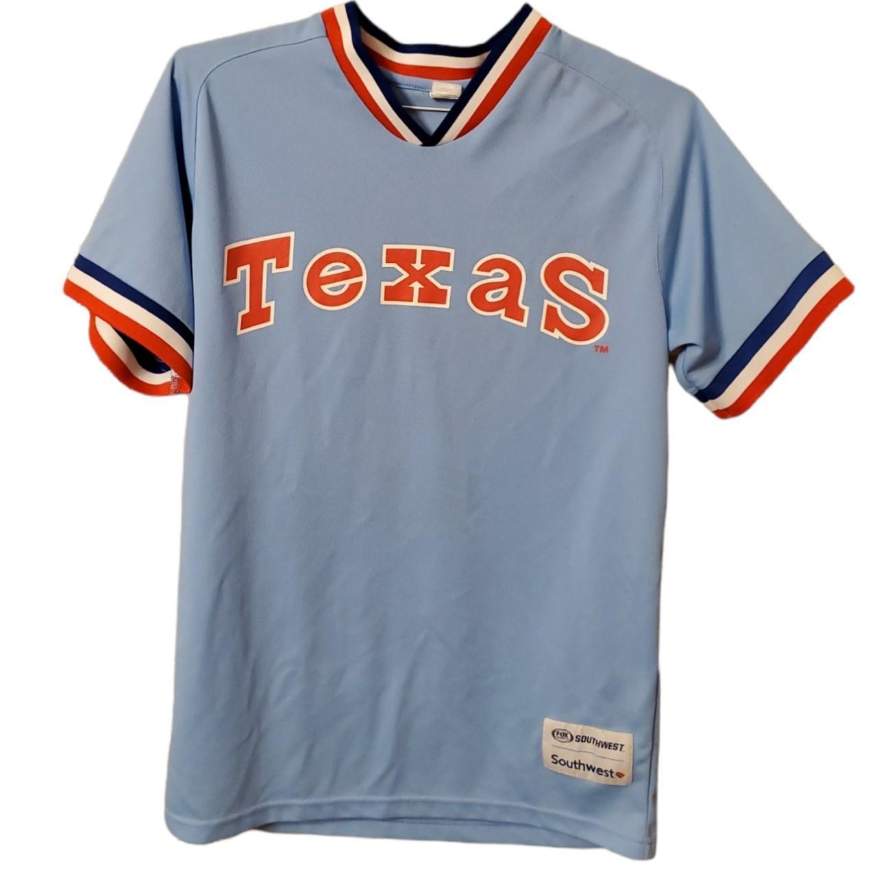 MBL Texas Rangers Promotional Souvenir Blue Jersey Fox Southwest