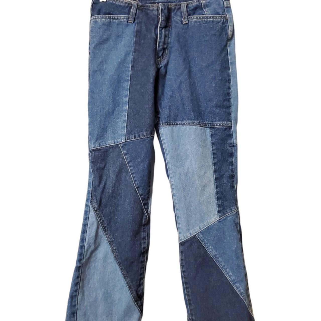 VINTAGE PATCHWORK DENIM WIDE LEG PANTS