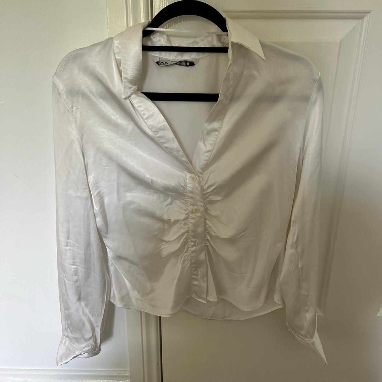 Zara silk rutched shirt Depop