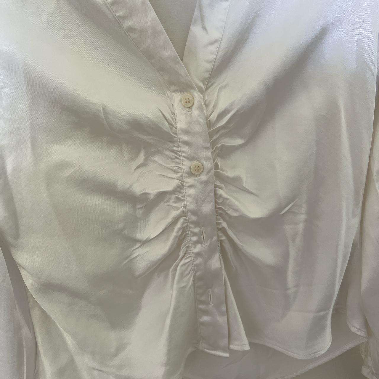 Zara silk rutched shirt - Depop