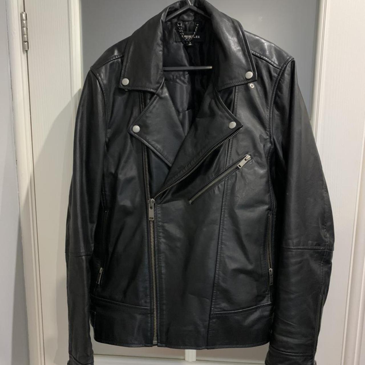 Leather Jacket Men’s medium Whistles real leather... Depop