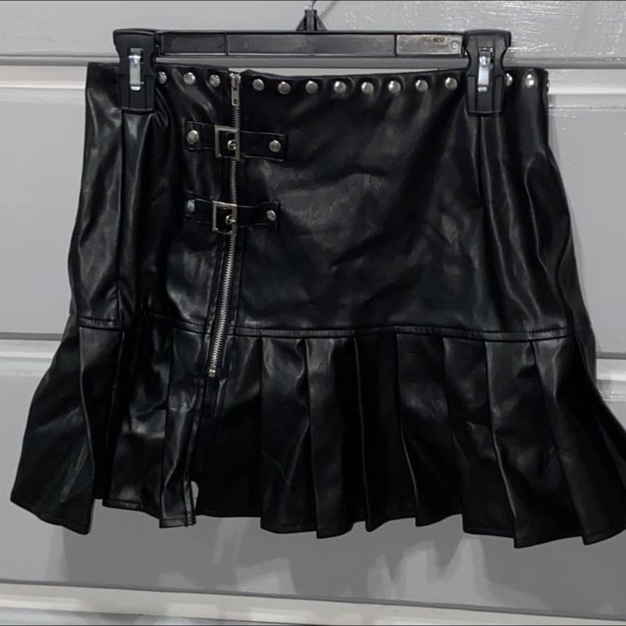 black mini skirt ! super cute just never reach for... - Depop