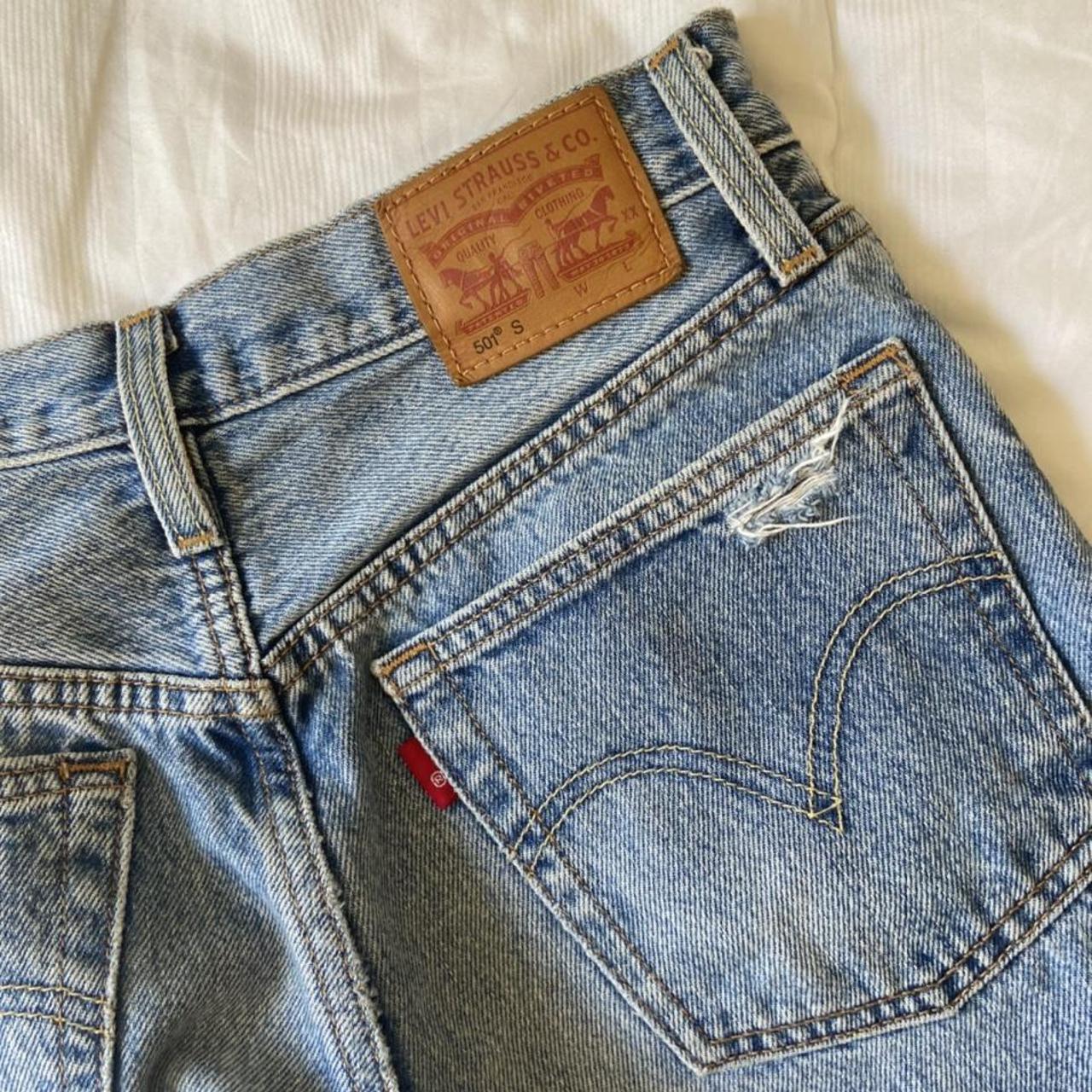 Preloved thrifted Levi’s 501 jeans ️ ripped knees... - Depop