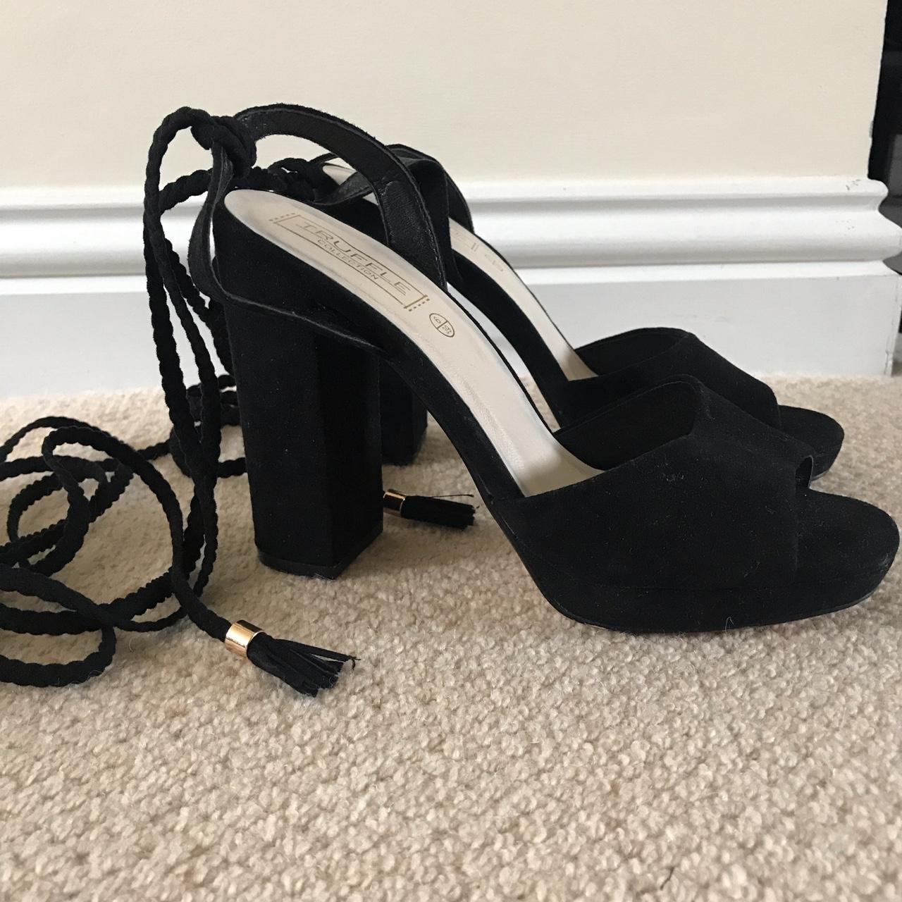 Truffle collection lace up block heels Size 6 Worn... - Depop