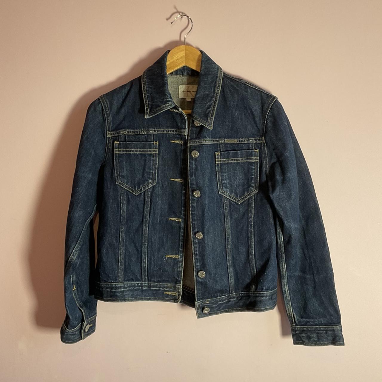 Calvin Klein Women's Blue and Navy Jacket | Depop