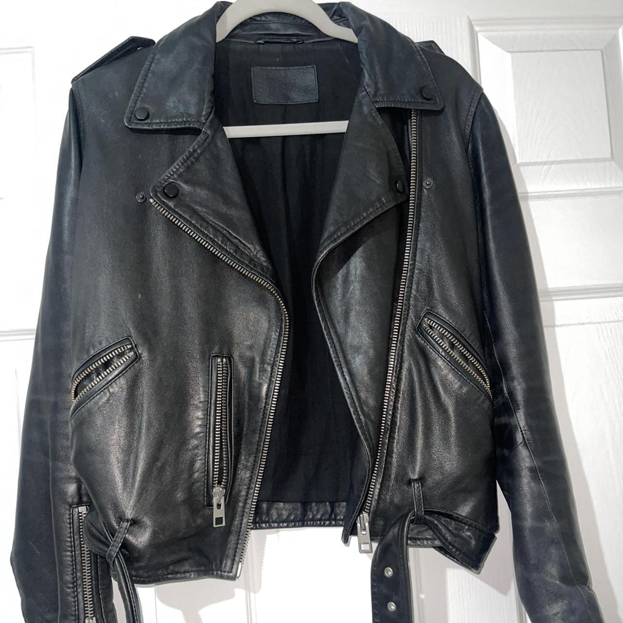 ALL SAINTS LEATHER JACKET size 12, absolutely love... - Depop