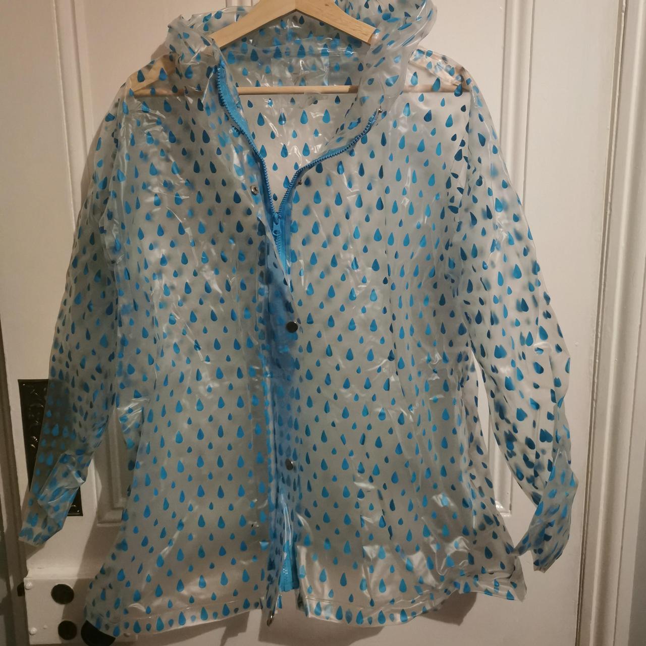 Cute clear raindrop raincoat from primark.... Depop