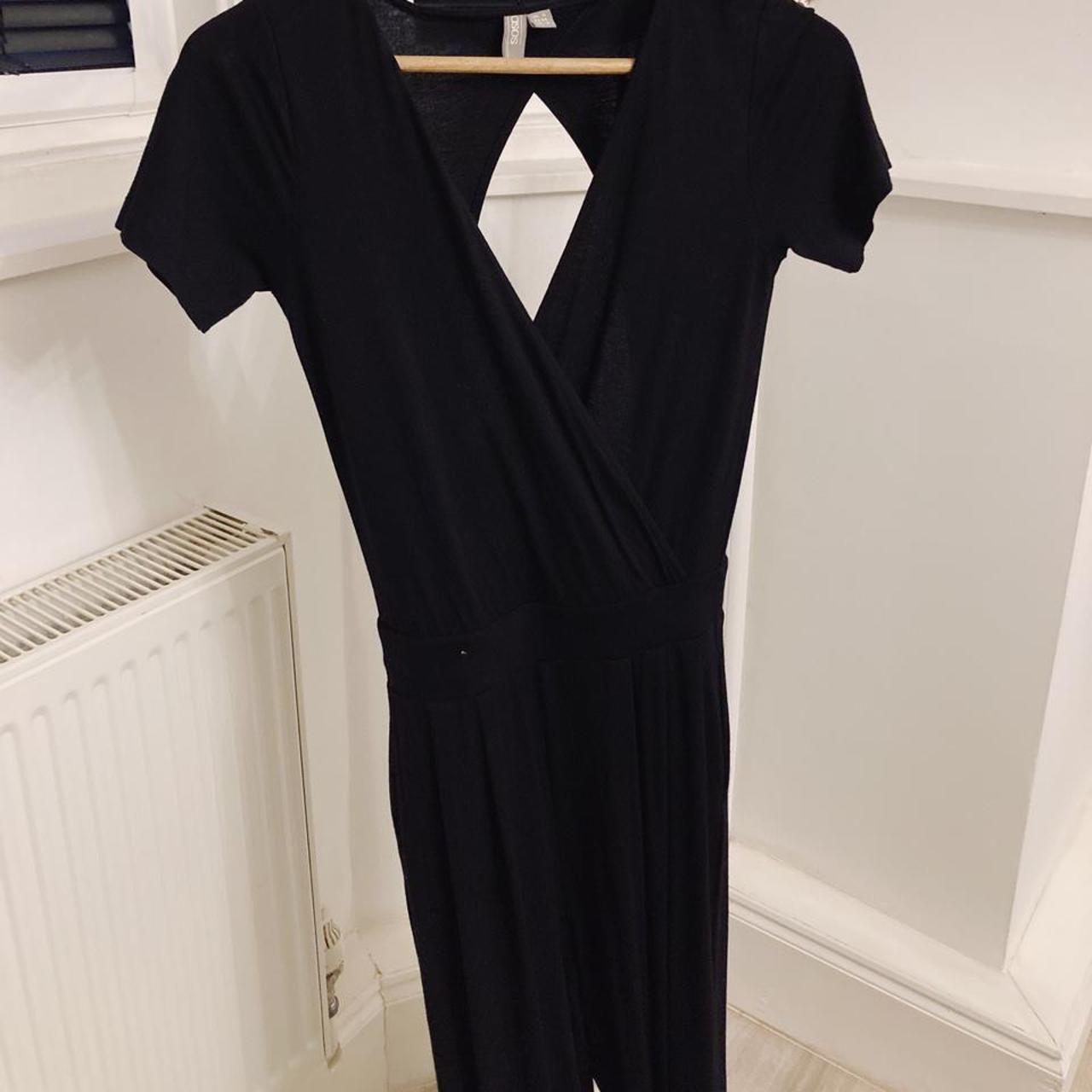 ASOS black jumpsuit with open back and pockets size... - Depop