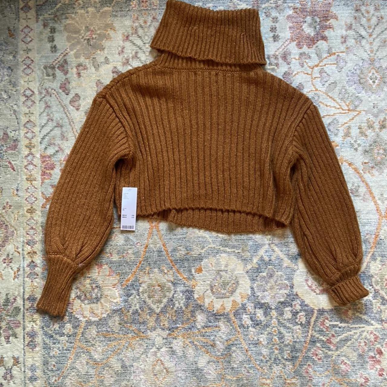 brown cropped turtleneck