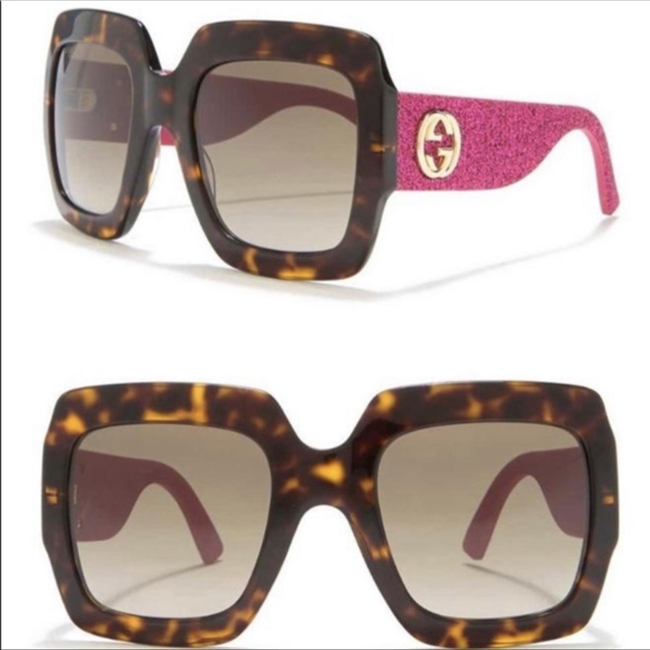 Gucci 54mm square store sunglasses glitter