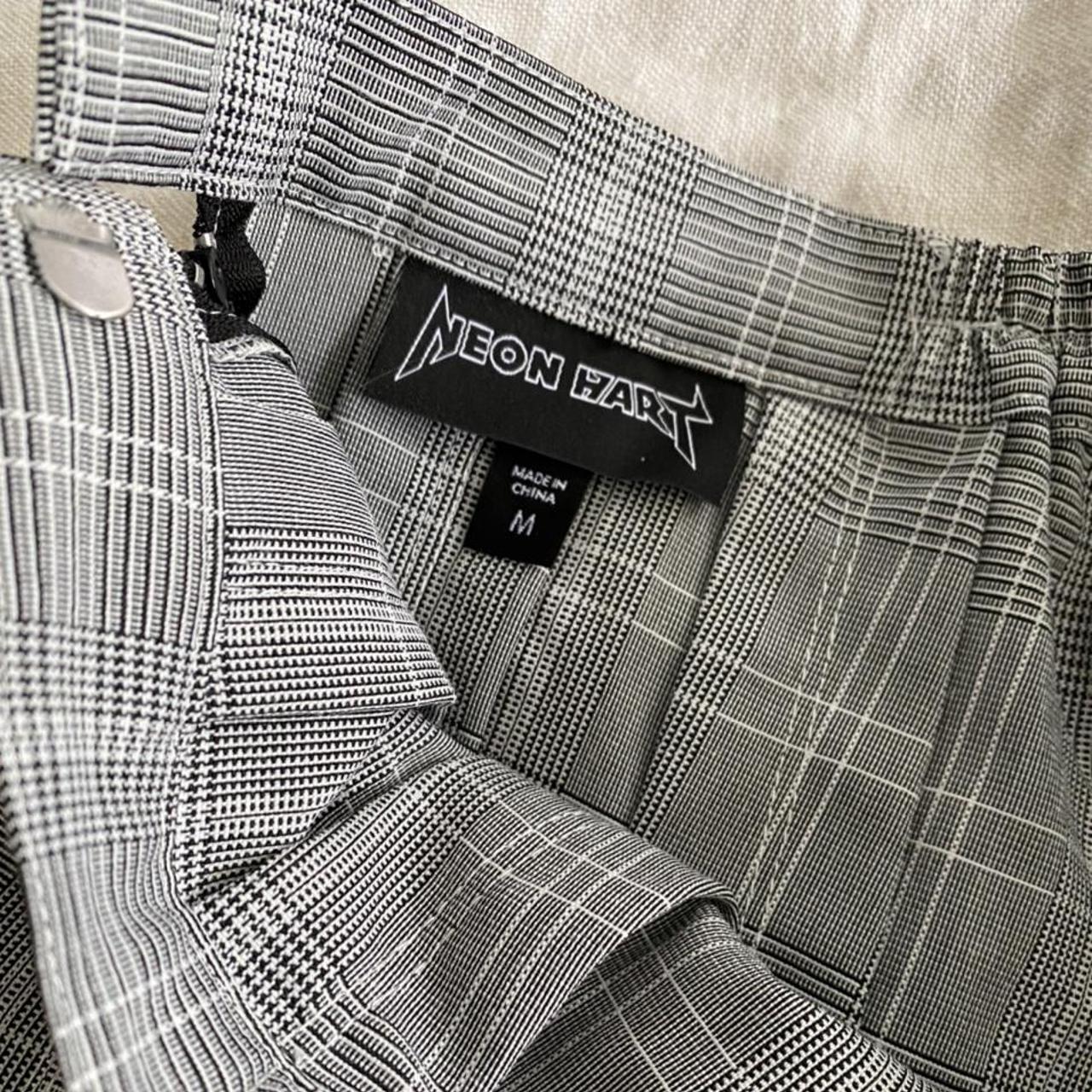 grey plaid pleated mini skirt in size medium! -... - Depop